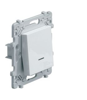 Poussoir 1O+1F à voyant Essensya Blanc