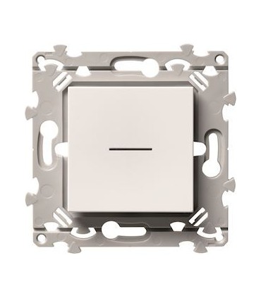 Poussoir 1O+1F à voyant Essensya Blanc