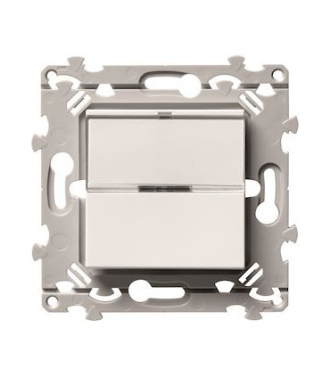 Poussoir porte-étiquette 1O+1F Essensya blanc