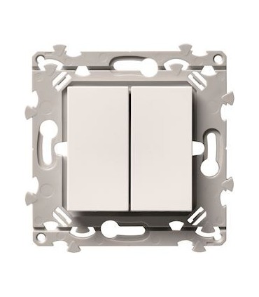 Double poussoir 1O+1F Essensya blanc