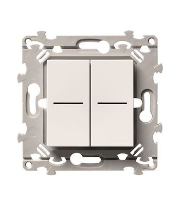 Double poussoir à voyant Essensya 1O+1F blanc