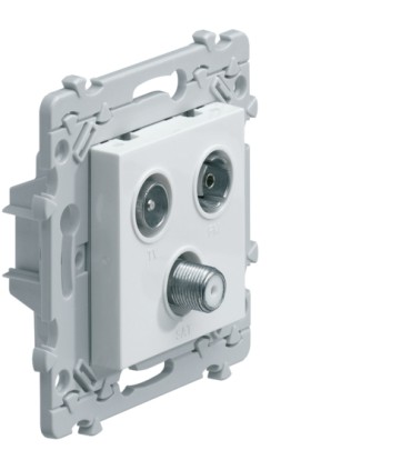 Prise TV+FM+SAT Essensya directe 2 entrées blanc