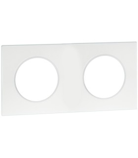 Plaque de finition Square 2 postes - Blanc