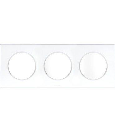 Plaque de finition Square 3 postes  - Blanc