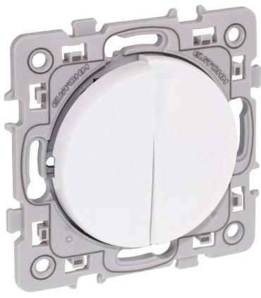 Double Poussoir (2 contacts NO) Square Blanc