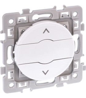 Double poussoir 6A volets-roulants 2 positions Square Blanc