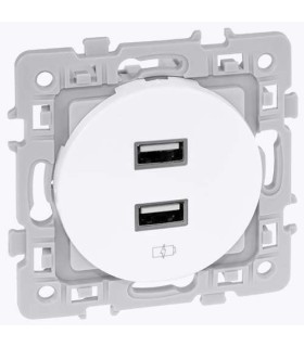 Prise chargeur double USB Square Blanc