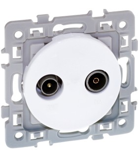 Prise TV radio FM Square Blanc