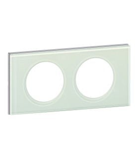 PLAQUE MATIERE 2 POSTES VERRE KAOLIN