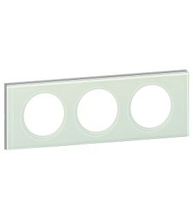 PLAQUE Céliane 3 POSTES VERRE KAOLIN