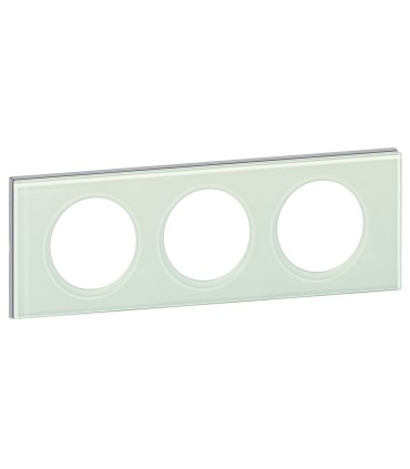 PLAQUE Céliane 3 POSTES VERRE KAOLIN