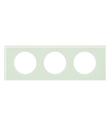 PLAQUE Céliane 3 POSTES VERRE KAOLIN