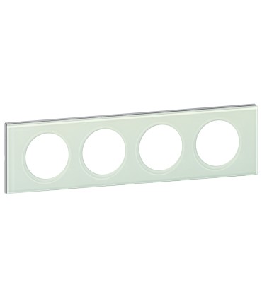 PLAQUE Célaine 4 POSTES VERRE KAOLIN