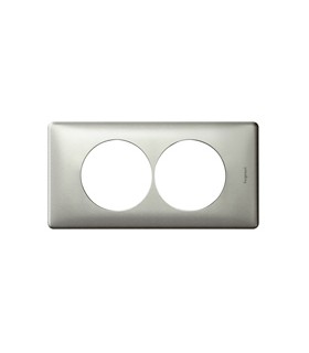 PLAQUE Céliane 2 postes entraxe rénovation 57MM TITANE