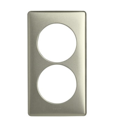 PLAQUE Céliane 2 postes entraxe rénovation 57MM TITANE