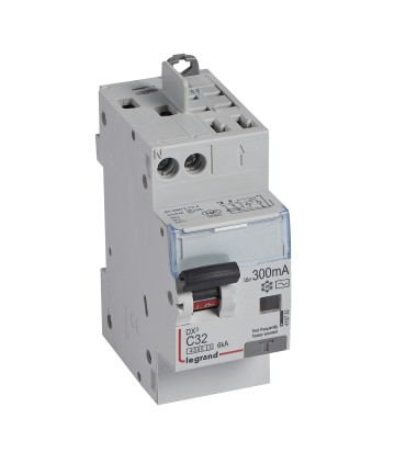 Disjoncteur Différentiel 32A Type AC 300mA 6kA Courbe C DX3 4500 - vis/auto - Uni+N 230V~ - 2 Modules