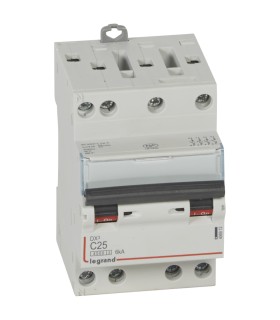 Disjoncteur DX³ 4500 - vis/vis tétrapolaire 400 V~  25A - 6kA - Courbe C