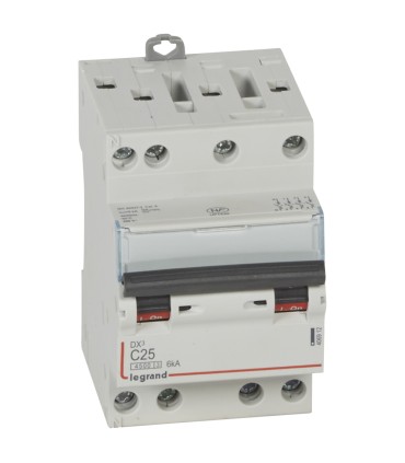 Disjoncteur DX³ 4500 - vis/vis tétrapolaire 400 V~  25A - 6kA - Courbe C