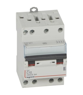 Disjoncteur DNX³4500 tétrapolaire 400V~ 10A courbe C 6kA borne à vis