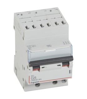 Disjoncteur DX³ 4500 - auto/vis - 3P 400 V~ - 25A - 6kA - courbe C - 3 mod