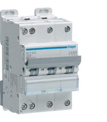 Disjoncteur 3P+N Hager 6-10kA C-20A
