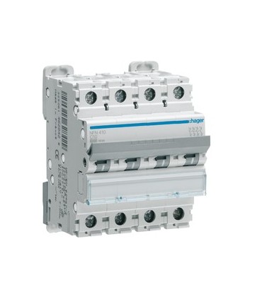 Disjoncteur HAGER 4P 6/10KA courbe D 20A 4 modules