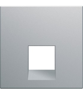 Enjoliveur prise RJ45 45°gallery Hager 2 modules, titane