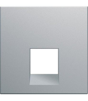 Enjoliveur prise RJ45 45°gallery Hager 2 modules, titane