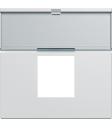 Enjoliveur prise RJ45 gallery Hager avec porte-étiquette 2 modules pure (Blanc)