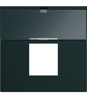 Enjoliveur prise RJ45 gallery Hager avec porte-étiquette night noir