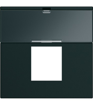 Enjoliveur prise RJ45 gallery Hager avec porte-étiquette night noir