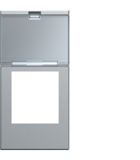 Enjoliveur prise RJ45 gallery Hager avec porte-étiquette 1 module titane