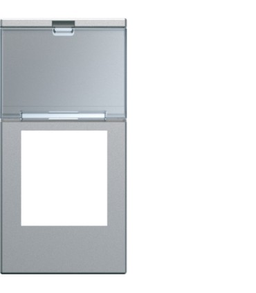Enjoliveur prise RJ45 gallery Hager avec porte-étiquette 1 module titane
