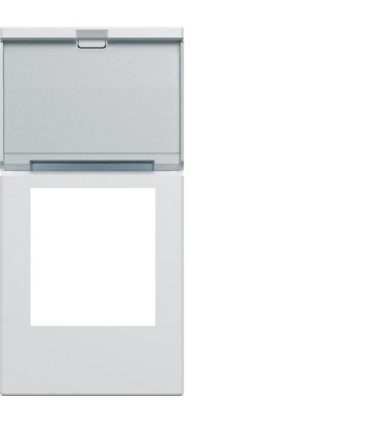 Enjoliveur prise RJ45 gallery Hager avec porte-étiquette 1 module pure BLANC