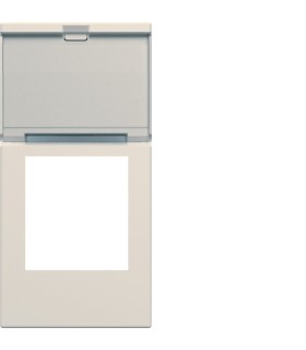 Enjoliveur prise RJ45 gallery Hager avec porte-étiquette 1 module dune Beige