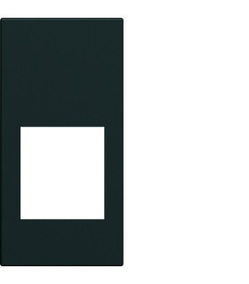 Enjoliveur RJ45 gallery Hager sans porte-étiquette 1 module night noir