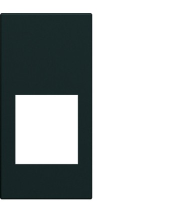 Enjoliveur RJ45 gallery Hager sans porte-étiquette 1 module night noir