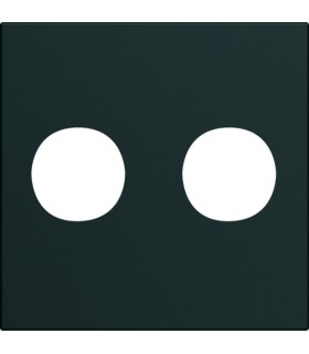 Enjoliveur prise double F gallery Hager 2 modules night noir