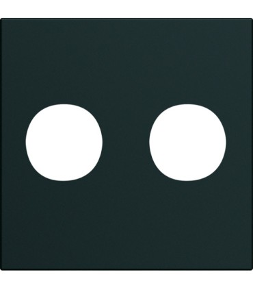 Enjoliveur prise double F gallery Hager 2 modules night noir