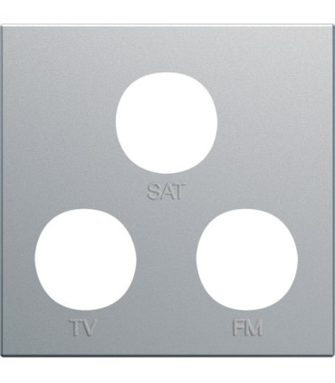 Enjoliveur prise TV+FM+SAT gallery Hager 2 modules titane