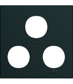 Enjoliveur prise TV+FM+SAT gallery  Hager 2 modules night noir