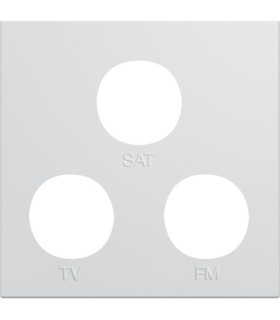 Enjoliveur prise TV+FM+SAT gallery Hager 2 modules pure Blanc