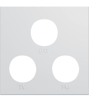 Enjoliveur prise TV+FM+SAT gallery Hager 2 modules pure Blanc