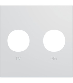 Enjoliveur prise TV+FM gallery Hager 2 modules pure Blanc