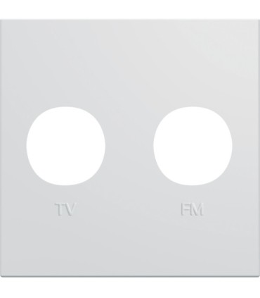 Enjoliveur prise TV+FM gallery Hager 2 modules pure Blanc