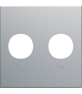 Enjoliveur prise TV+FM gallery Hager 2 modules titane