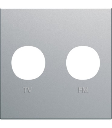 Enjoliveur prise TV+FM gallery Hager 2 modules titane