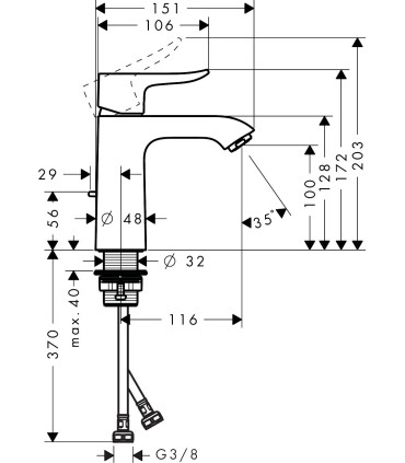 Mitigeur de lavabo HANSGROHE Metris