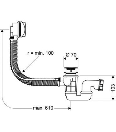 Set de vidage de baignoire Hansgrohe FLEXAPLUS