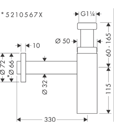 Siphon de lavabo design Hansgrohe Flowstar